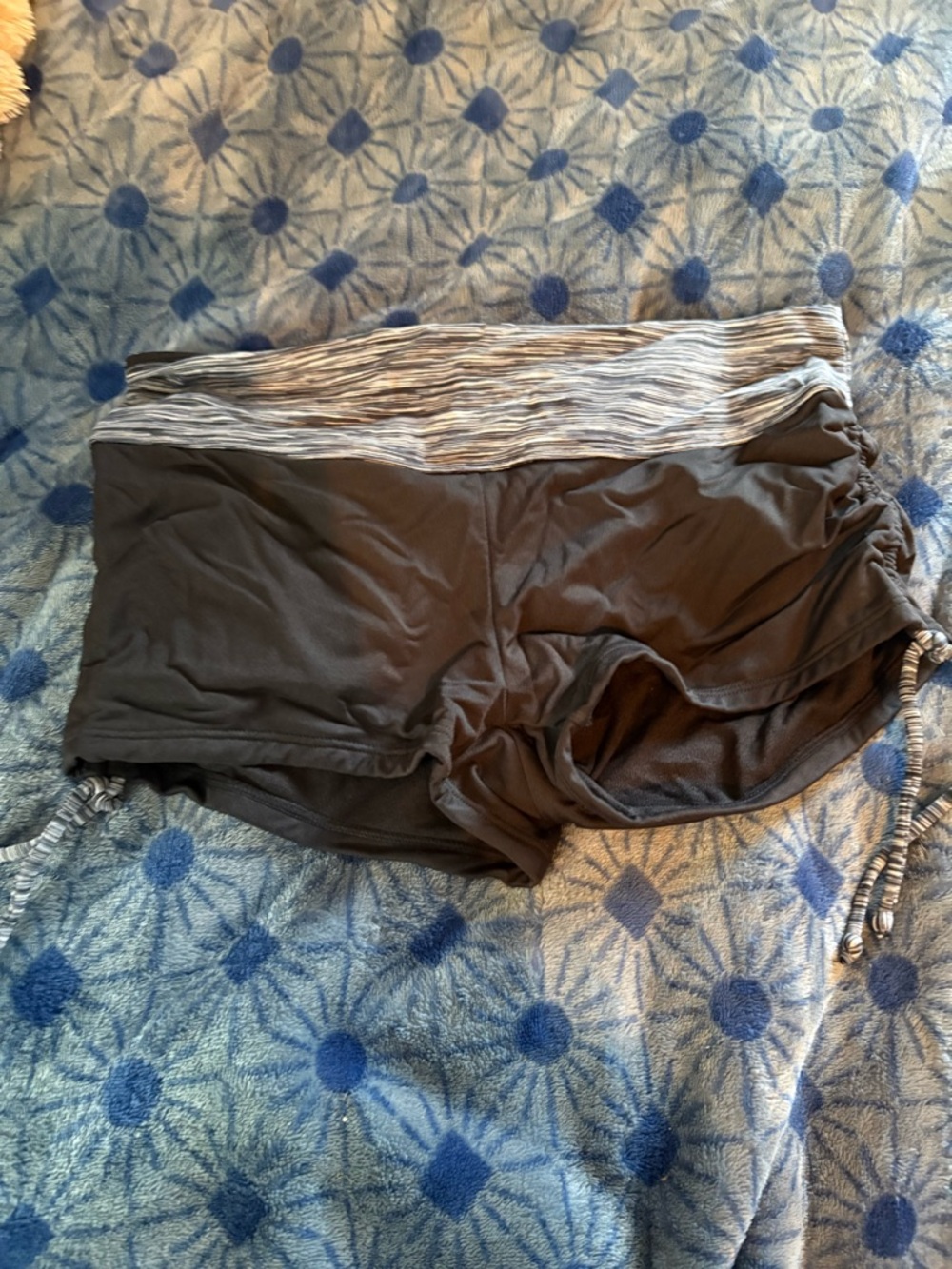 Athleta Black Shorts with Gray Marled Waistband